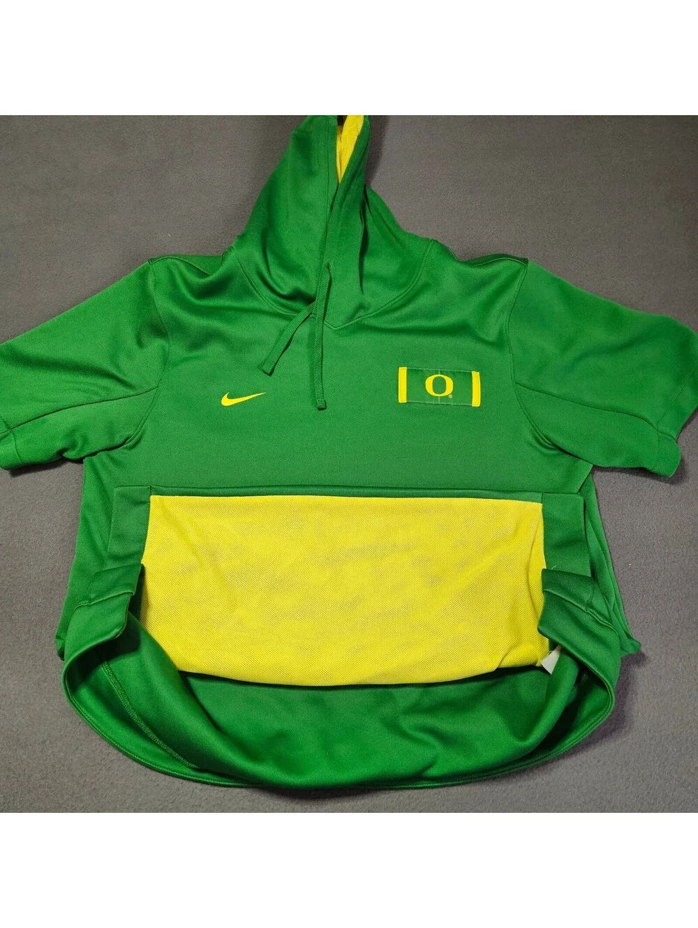 Nike Swoosh Oregon Ducks Short Sleeve Hoodie Mens XL Dri Fit University of OR